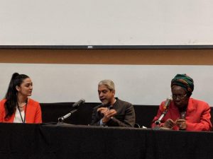 Left to right: Michelle Amri, Dr. Vikram Patel, Prof. Miriam Were