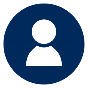Person icon with navy blue background
