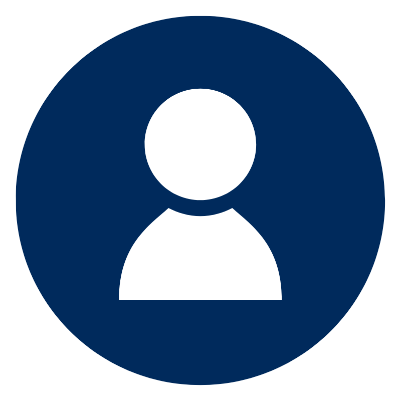 Person icon with navy blue background
