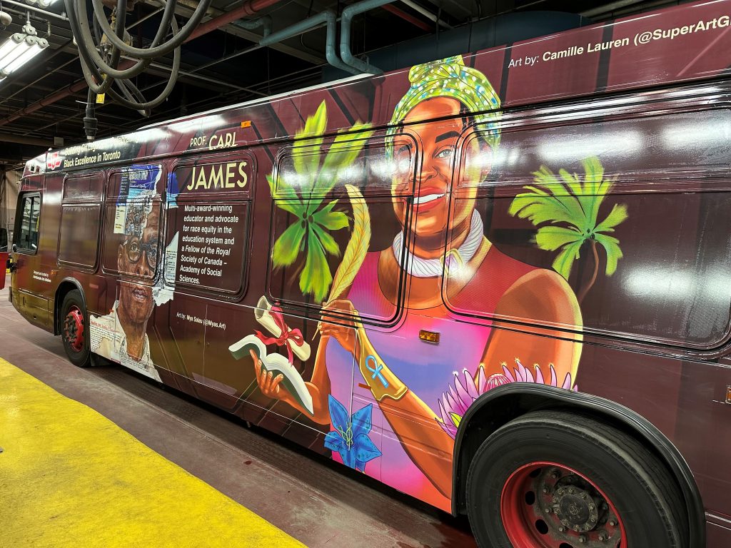 Image of Dr. Roberta K Timothy's image on a TTC bus